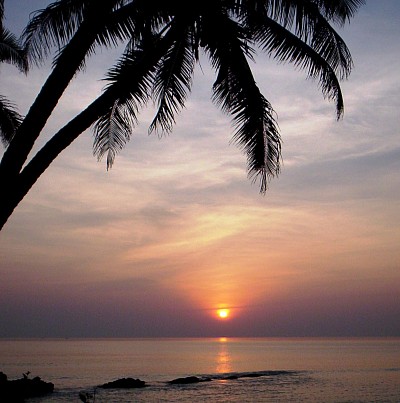 Sunset in Arambol, Goa State, south India. 